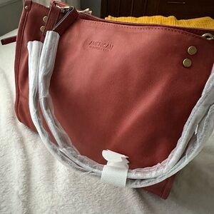 American Leather Deep Rust Red Soft leather purse BRAND NEW! with tags